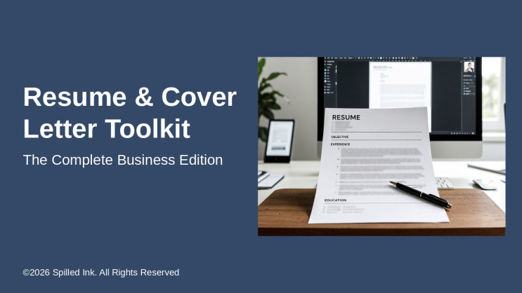 Cover of Resume & Cover Letter Toolkit, Business Edition, a fillable PDF and EPUB template set